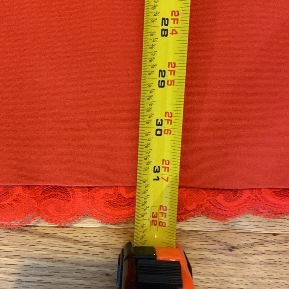 Trina Turk Orange Ruffle Shoulder Sheath Dress Size 2 - Picture 13 of 13